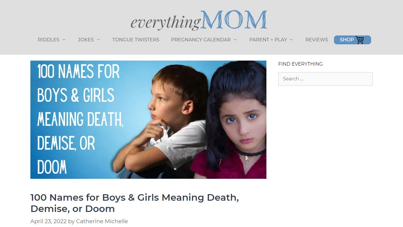 100 Names for Boys & Girls Meaning Death, Demise, or Doom - EverythingMom