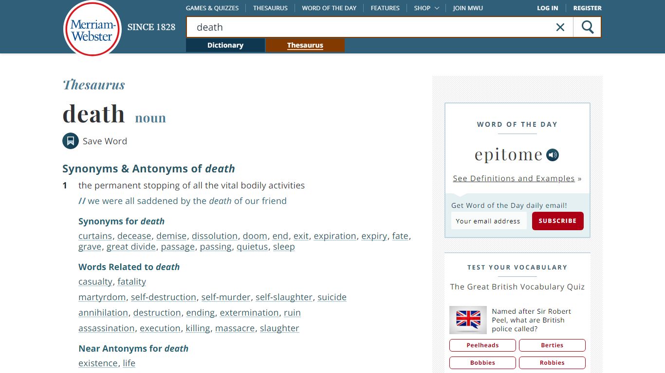 105 Synonyms & Antonyms of DEATH - Merriam-Webster